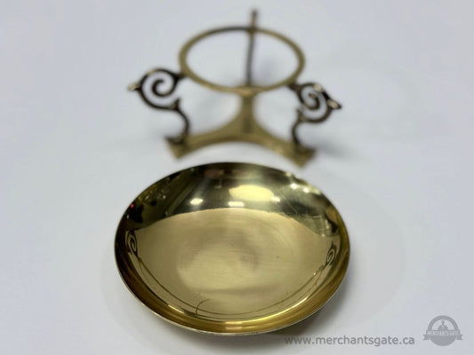 Brass Finger Bowl On Pedestal Stand Vintage Tableware