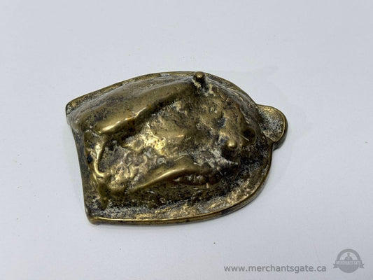 Vintage Brass Horseshoe Ashtray Small Equestrian Trinket Dish