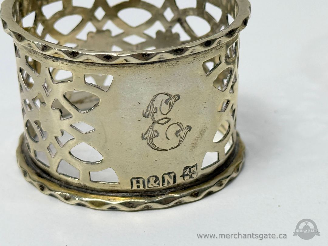 Vintage EPNS Silver-Plated Napkin Rings Set of 2 Pierced Design