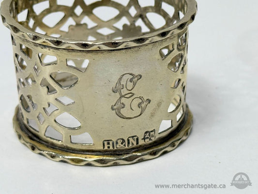 Vintage EPNS Silver-Plated Napkin Rings Set of 2 Pierced Design