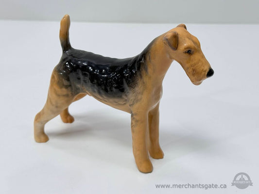 Cast Iron Monarch Fox Terrier Dog Figurine Vintage English Ceramic 8"