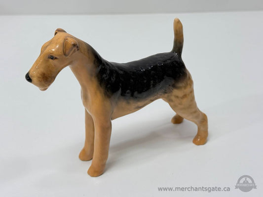 Cast Iron Monarch Fox Terrier Dog Figurine Vintage English Ceramic 8"