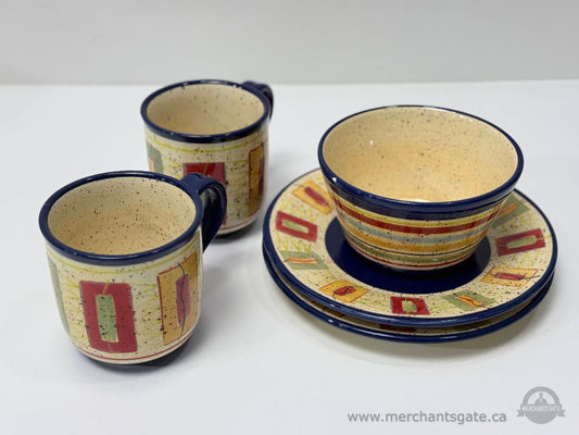 Pfaltzgraff Sedona Hand Painted Stoneware Mug Cup and Saucer Set