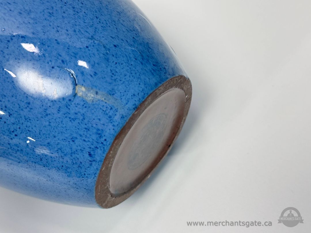 Vintage Haeger Pottery Blue Speckled Vase Mid-Century Modern USA 7” Tall