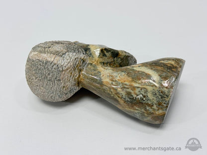 Carved Stone African-Style Head Sculpture Bust Polished Stone Art Figurine