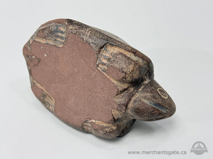 Hand-Carved Stone Turtle Figurine 6" Natural Stone Sculpture / Barrhaven