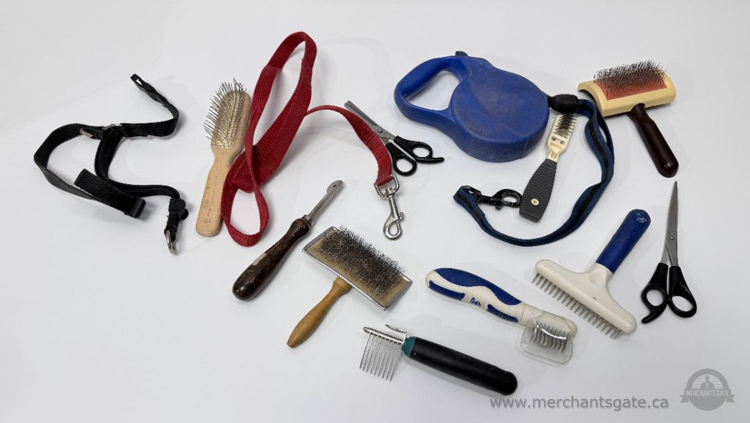 Dog Grooming Tools Lot Brushes Combs Leashes Nail Trimmer Shedding Tools