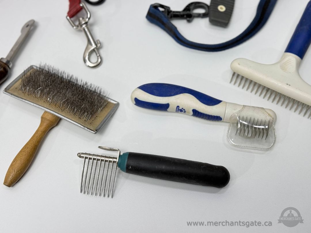 Dog Grooming Tools Lot Brushes Combs Leashes Nail Trimmer Shedding Tools