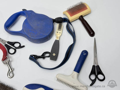 Dog Grooming Tools Lot Brushes Combs Leashes Nail Trimmer Shedding Tools