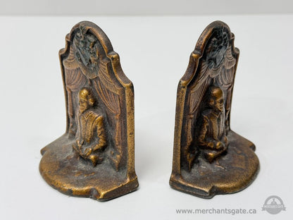 Cast Metal Shakespeare Bookends Merchant of Venice Hamlet Macbeth Othello Etched Pair