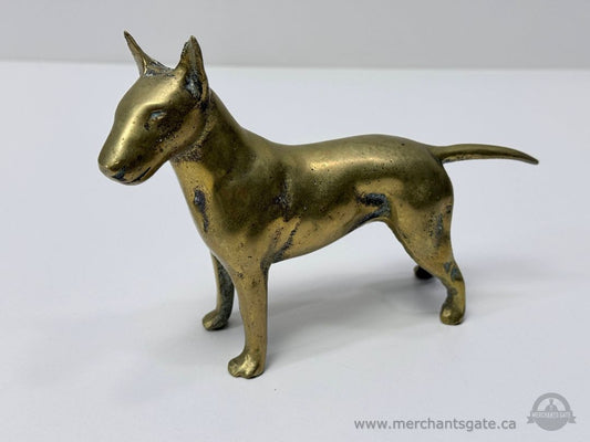 Heavy 1.48kg's Solid Brass Bull Terrier Dog Figurine Vintage Decorative Statue