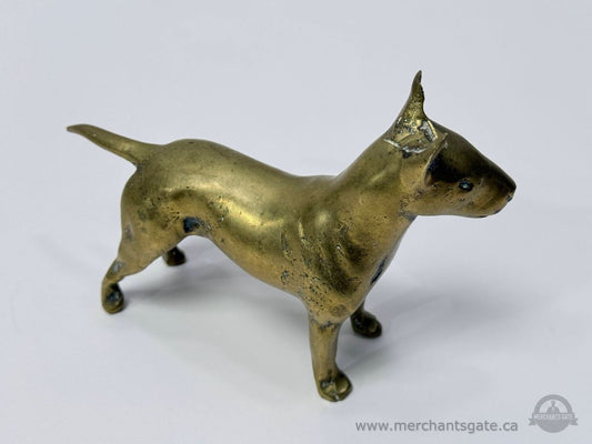Heavy 1.48kg's Solid Brass Bull Terrier Dog Figurine Vintage Decorative Statue