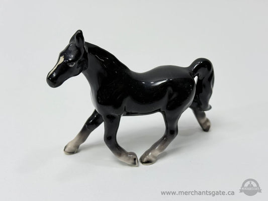 Vintage Breyer Horse Foal Figurine Black Gloss Finish with Light Leg Markings