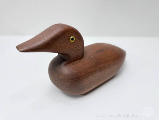Hand Carved Wooden Duck Decoy Sculpture Solid Wood Decorative Figure