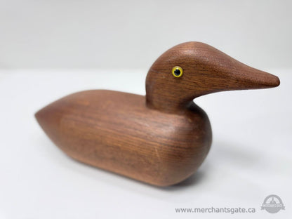 Hand Carved Wooden Duck Decoy Sculpture Solid Wood Decorative Figure