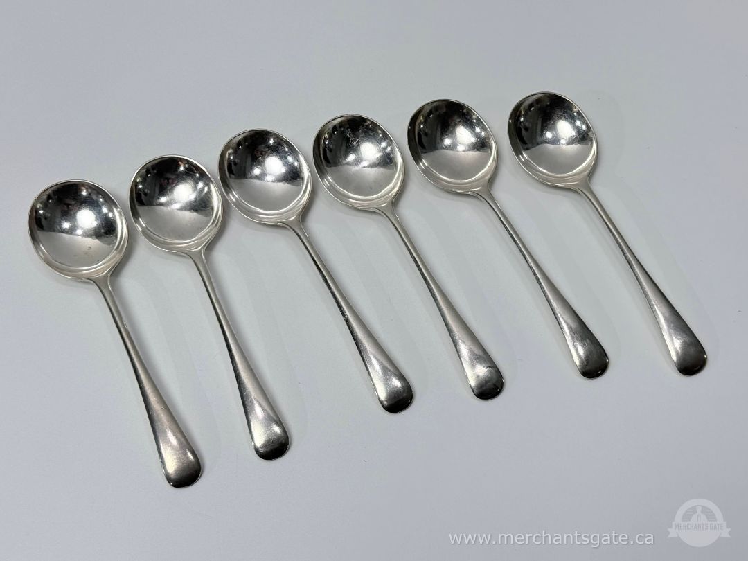 Set of 6 Vintage Silver Plate Spoons 7" Long Hallmarked / Barrhaven