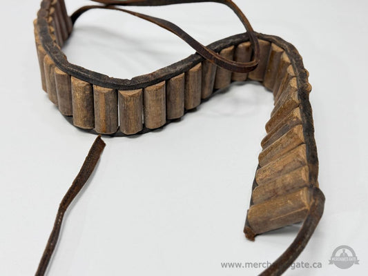 Vintage Wooden Roller Massage Belt With Leather Straps Manual Back And Body Massager