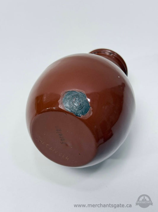 Vintage Brown Ceramic Stoneware Jug With Lid Glazed Pottery Pitcher