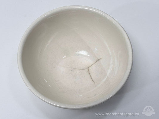 Antique White Ironstone Bowl 7.5 Inch Farmhouse Kitchen Decor Serving Bowl