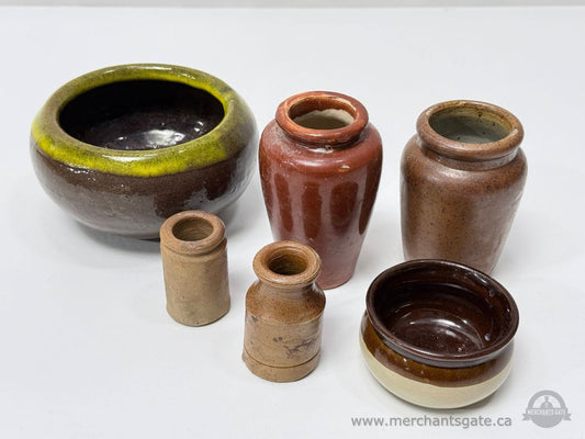 Vintage Studio Pottery Lot Stoneware Bowls Vases Crocks Handmade Ceramic Pieces