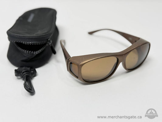 Cocoons Over Rx Polarized Sunglasses with Soft Zipper Case Bronze Frame
