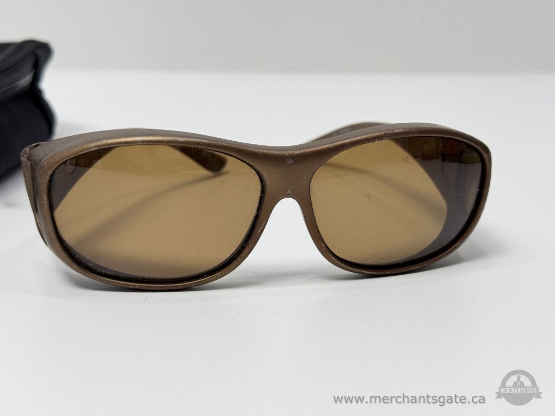 Cocoons Over Rx Polarized Sunglasses with Soft Zipper Case Bronze Frame