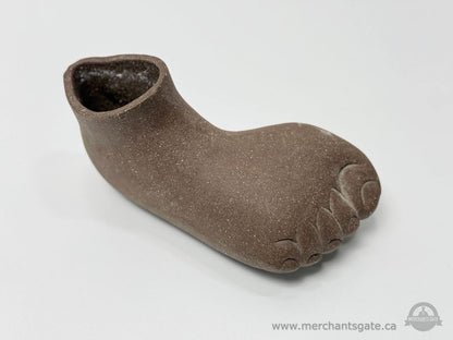 Signed Studio Stoneware Sculptural Shoe Vase Foot Form Art Pottery 7” Wide