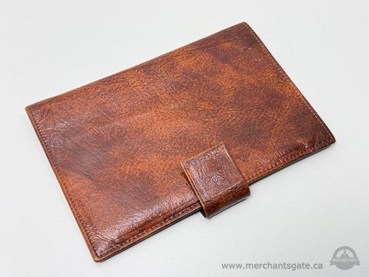 Tilley Leather Travel Wallet Passport Holder with Snap Closure Brown