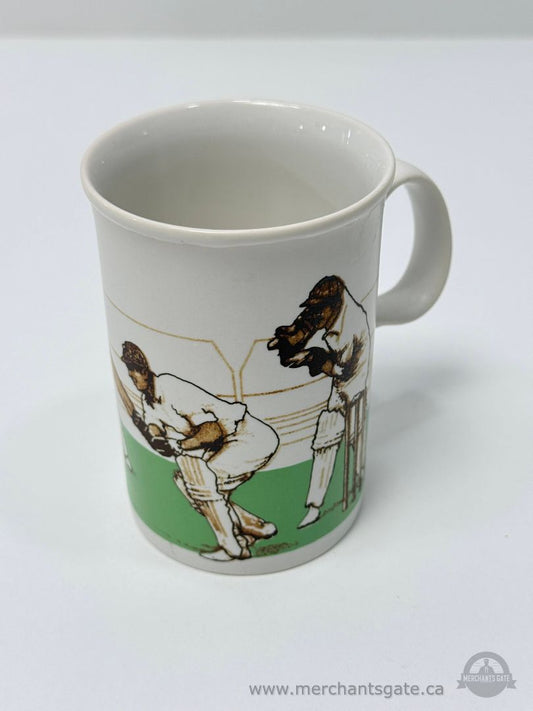 Vintage Dunoon Ceramics Cricket Mug Made in Scotland Stoneware Sports Design