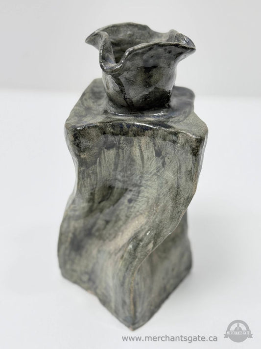 Abstract Studio Pottery Vase | Brutalist Style Stoneware | Hand-Formed Art Vase