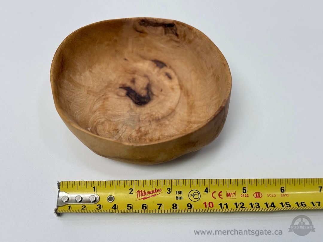 Signed Hand Turned Burl Wood Bowl Small Studio Woodturning 4.5”
