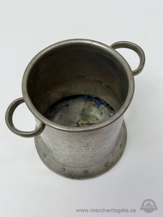 English Pewter Two Handle Vessel My Lord Hand Hammered 830