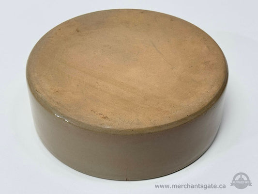 Vintage Stoneware Dog Bowl Blue Interior Crock England Style 9.25”