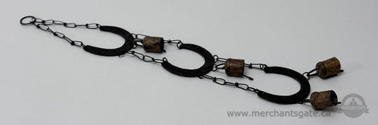 Antique Metal Chain Bell Decor – Hanging Bells Farm / Rustic Style 23” Long