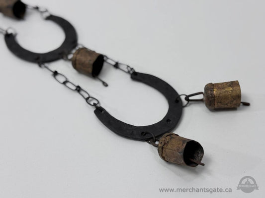 Antique Metal Chain Bell Decor – Hanging Bells Farm / Rustic Style 23” Long