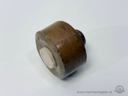 Small Vintage Stoneware Oil Lamp or Wick Holder – Brown Glazed Utilitarian Pottery