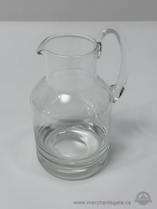Clear Glass Pitcher 6.5 Inch Tall with Handle and Pour Spout