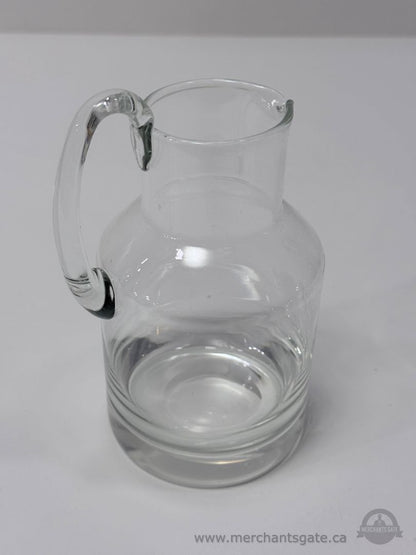 Clear Glass Pitcher 6.5 Inch Tall with Handle and Pour Spout