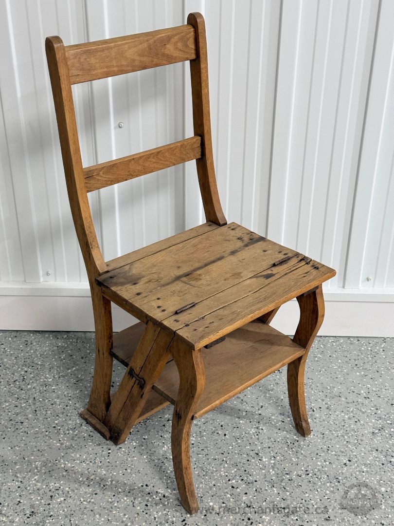 Antique Convertible Chair Step Ladder Metamorphic Library Chair c.1880–1910