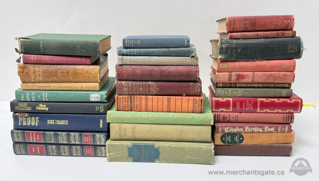 30 Vintage Hardcover Books – Dickens, Christie, Poetry, Antique Cloth Bindings