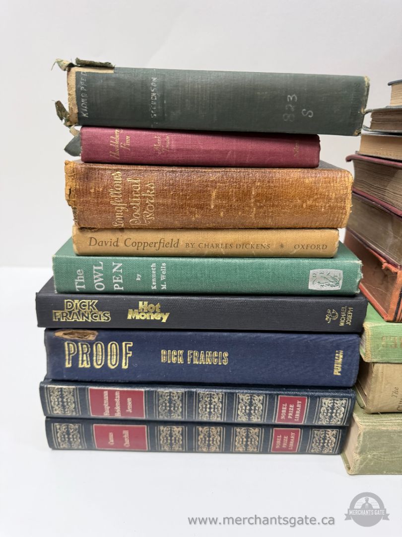 30 Vintage Hardcover Books – Dickens, Christie, Poetry, Antique Cloth Bindings