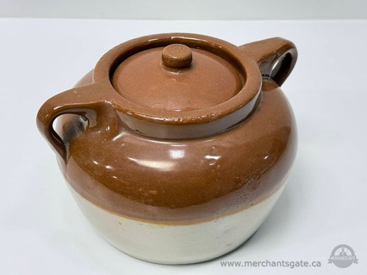 Vintage Medicine Hat Pottery Stoneware Lidded Pot Medalta Era Canada