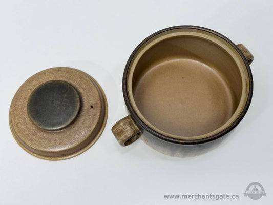 Denby Romany Brown Stoneware Lidded Casserole Dish England 7.75”