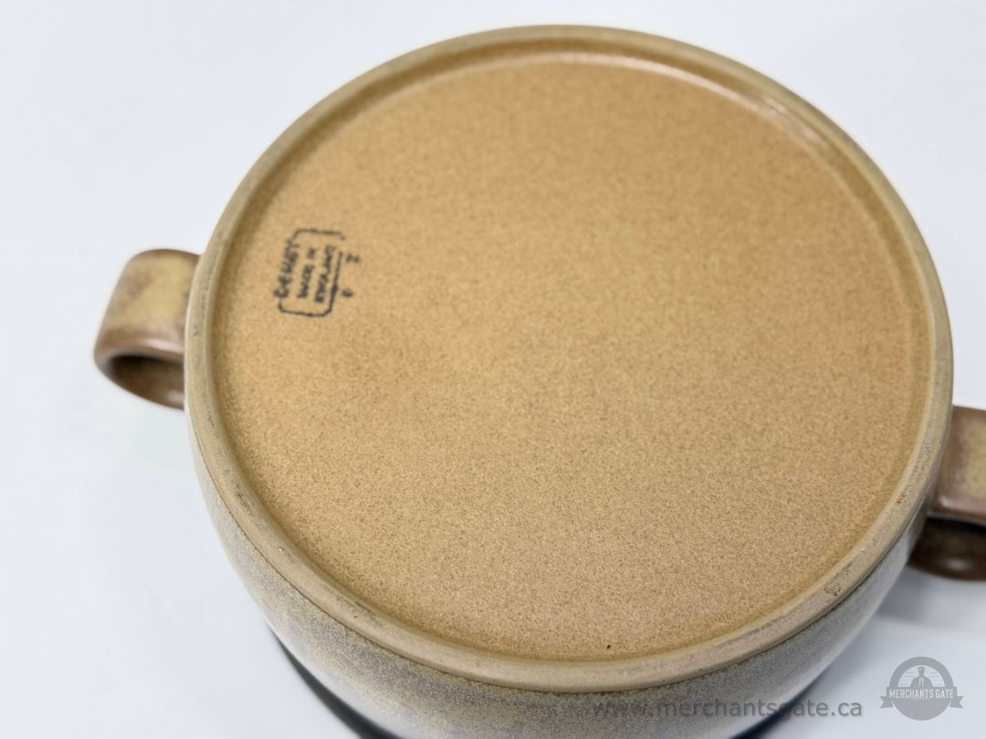 Denby Romany Brown Stoneware Lidded Casserole Dish England 7.75”