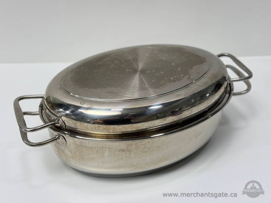 Paderno 18/10 Stainless Steel Roasting Pan with Lid Italian Cookware