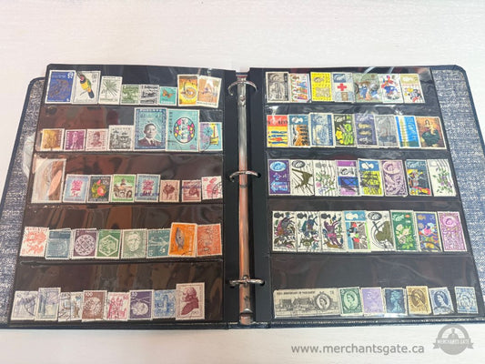Worldwide Stamp Collection in Binder + Large Bag of Loose Cancelled Stamps
