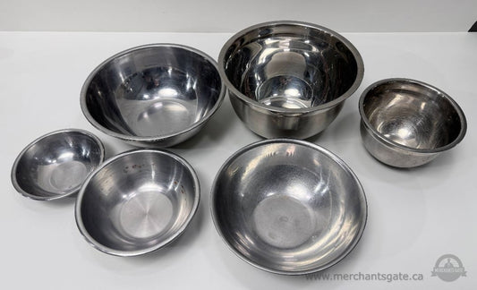 Stainless Steel Mixing Bowl Set Various Sizes Paderno and Mixed Brands