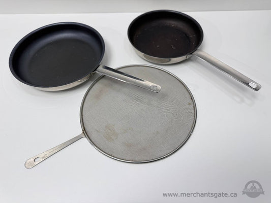 Nonstick Frying Pan Set 12 Inch and 10 Inch Skillets with Splatter Screen