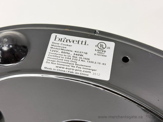 Bravetti Slow Cooker Stainless Steel Oval Crock Pot with Glass Lid