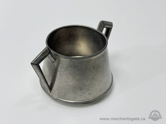 Vintage Metal Creamer Sugar Cup Double Handle Hotel Restaurant Serviceware